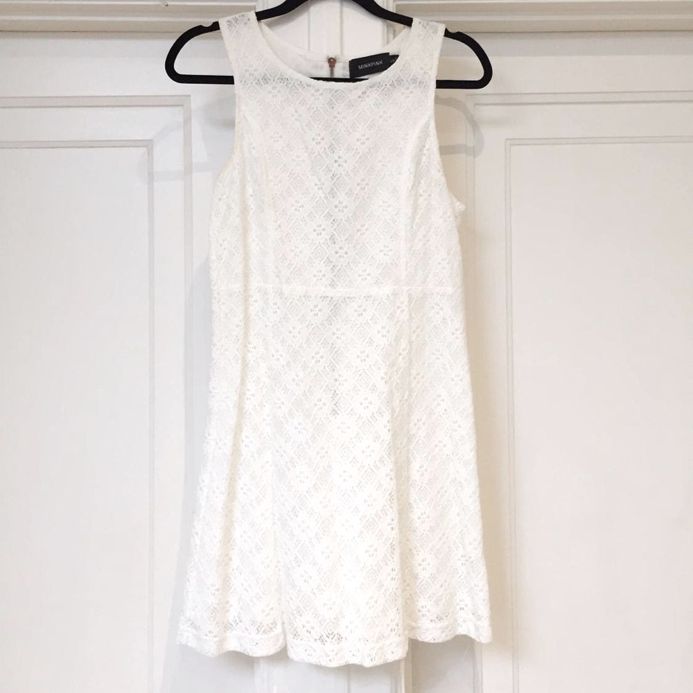 Mink Pink white lace dress